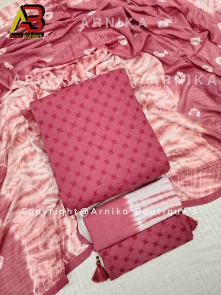 Classic Chikankari Batik Three Pice