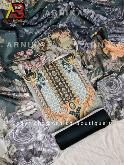 Zam Zam Swiss Cotton Digital Print Three Piece