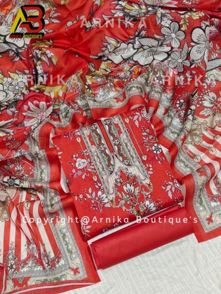 Zam Zam Swiss Cotton Digital Print Three Piece